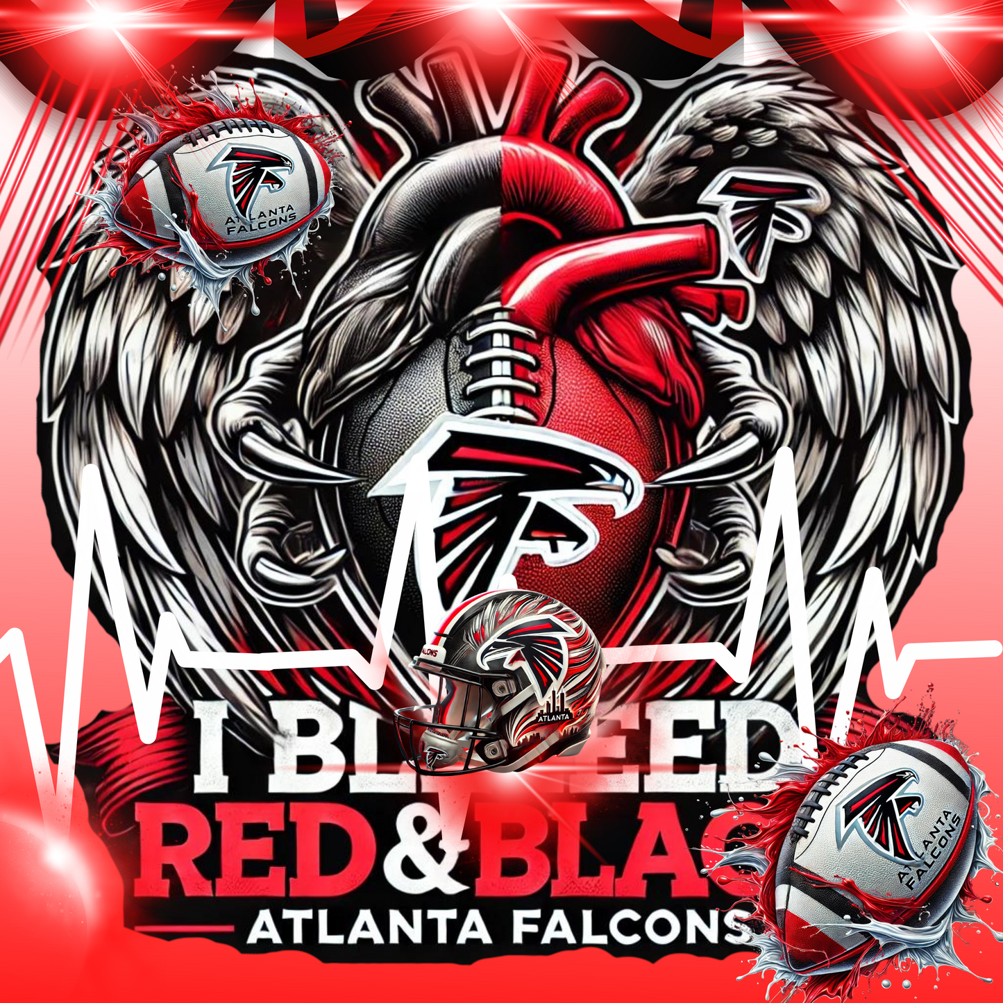 ATL Falcons I Bleed 2 Editable Design