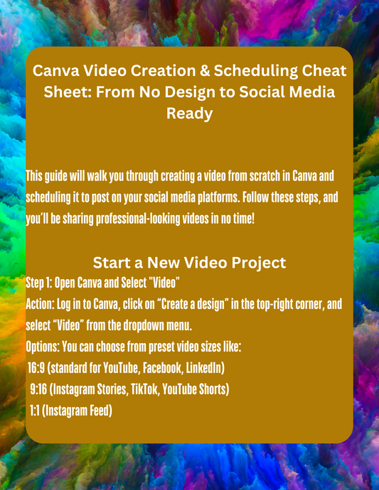 Canva Video Creation & Scheduling Cheat Sheet: Your Ultimate Guide