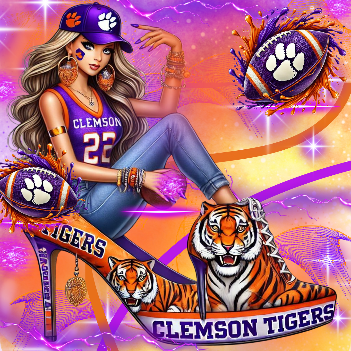 Clemson High Heel Editable design