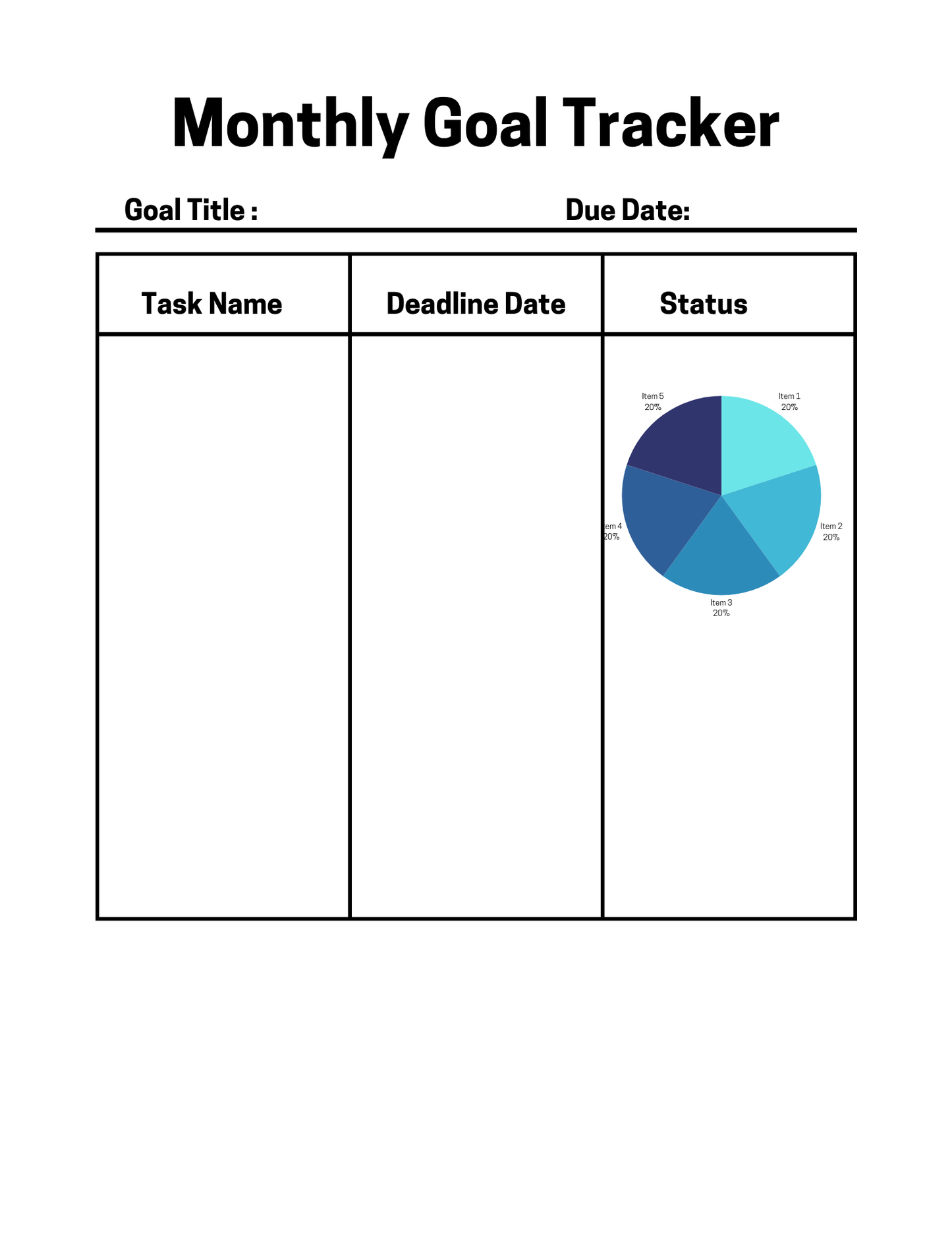 Editable Template Goal Tracker