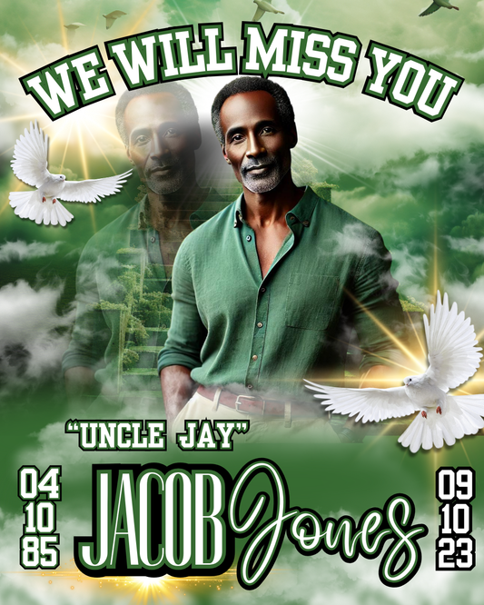 Green Memorial Digital Editable Template