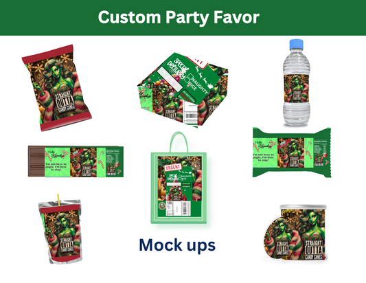 Editable Christmas Party Favor Template featuring Holly Humbug