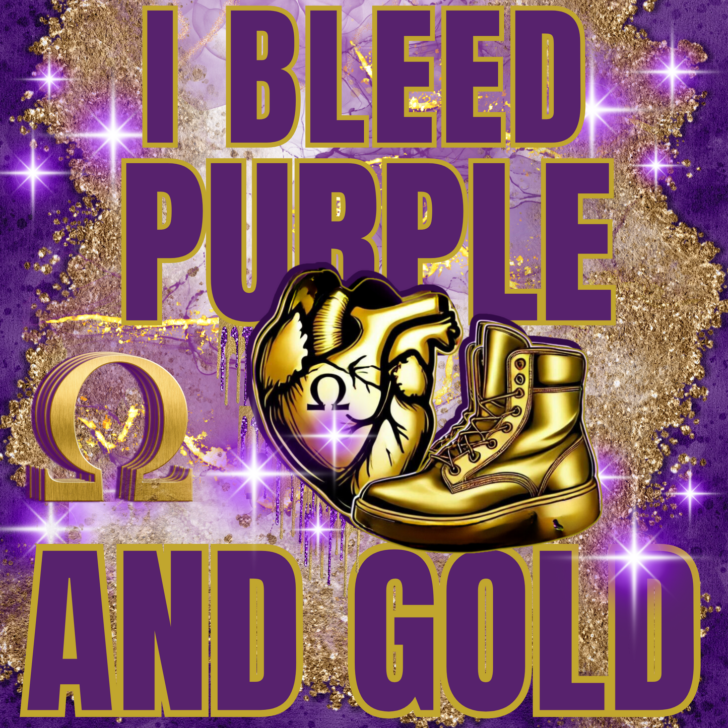 Editable Digital Template I bleed Purple and Gold