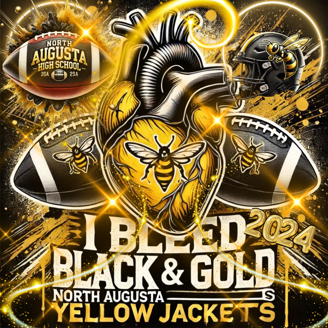 North Augusta High School I Bleed Black and Gold Editable Design