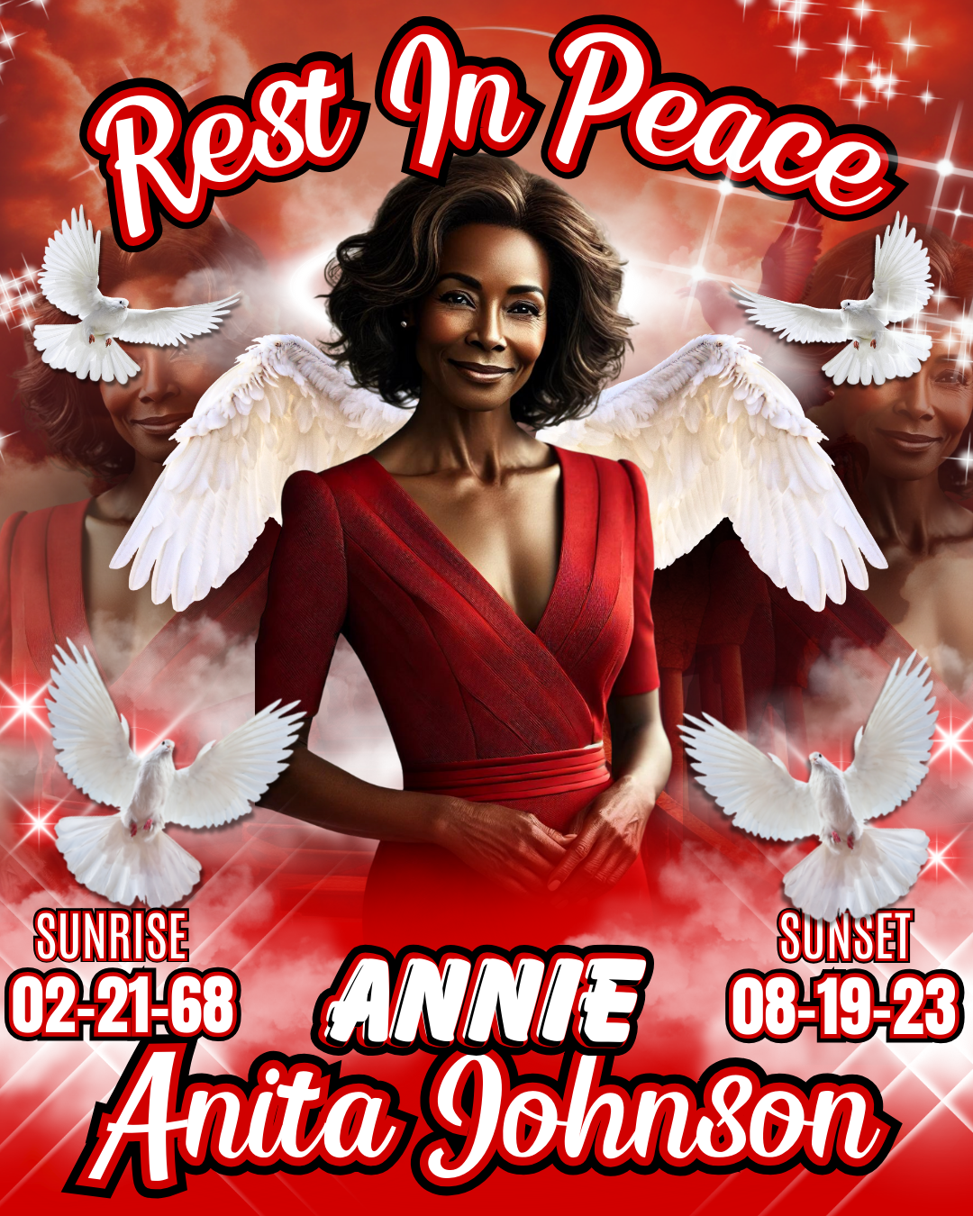 Red Memorial Digital Editable Template