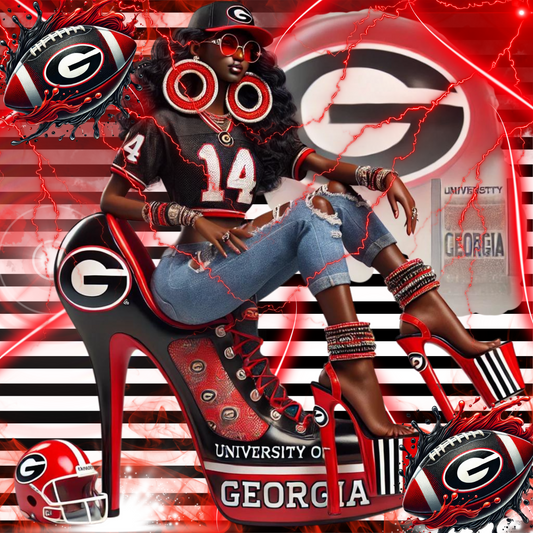 UGA Georgia High Heel AA Editable Design